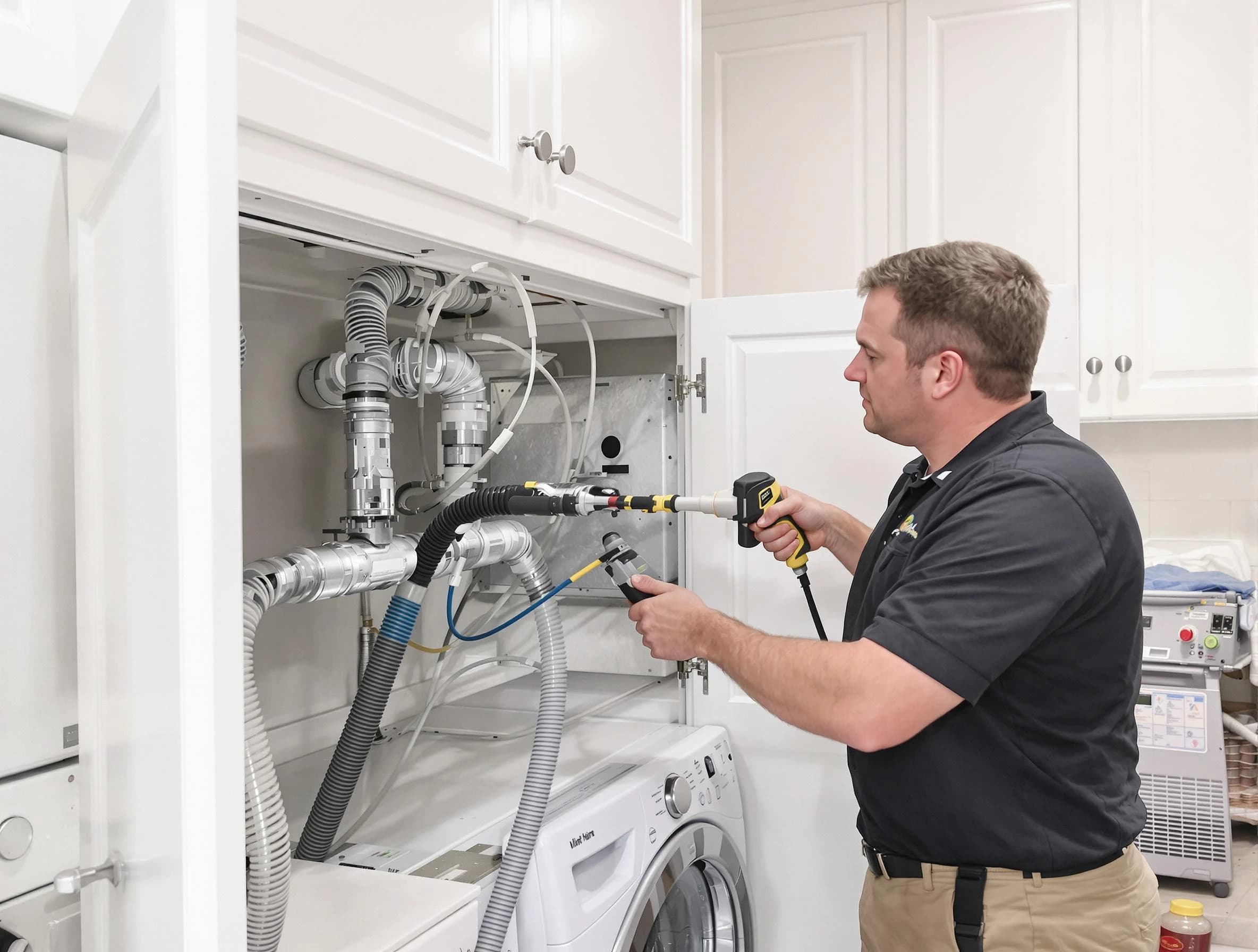 Bellwood Dryer Vent Cleaning professional removing severe blockage from a clogged dryer vent in Bellwood